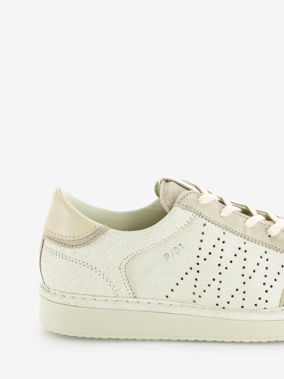 P01 Lace-Up cracked suede ivory / fog