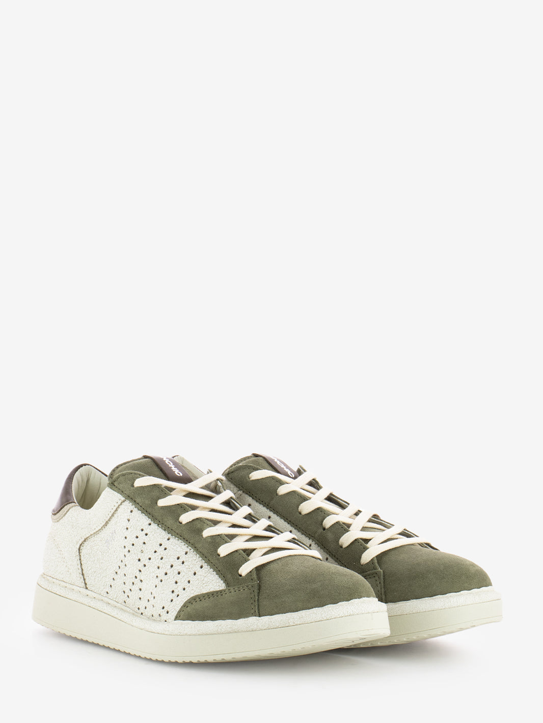 P01 Lace-Up cracked suede ivory / military olive