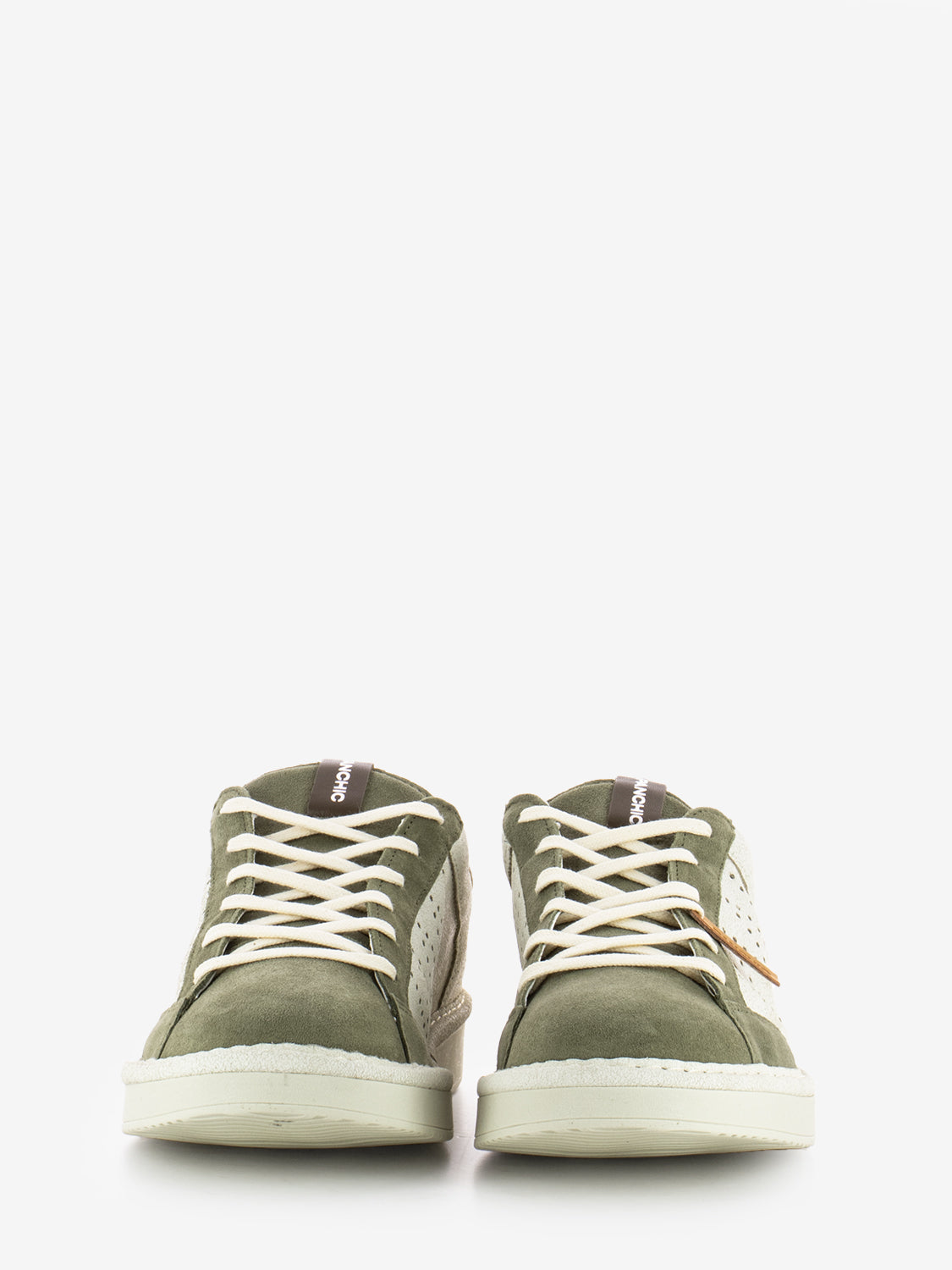 P01 Lace-Up cracked suede ivory / military olive