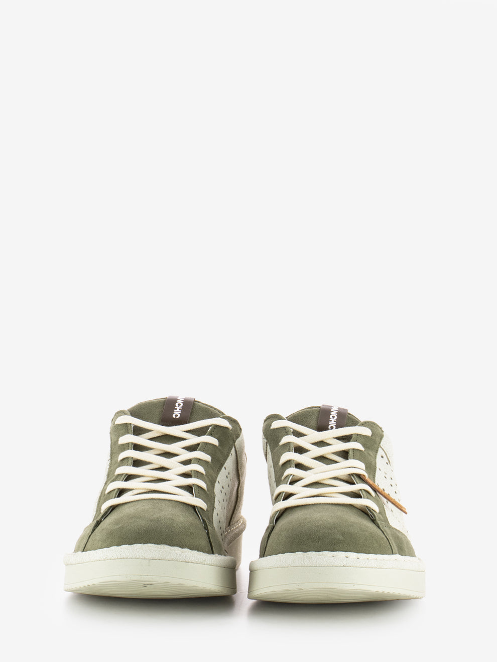 P01 Lace-Up cracked suede ivory / military olive