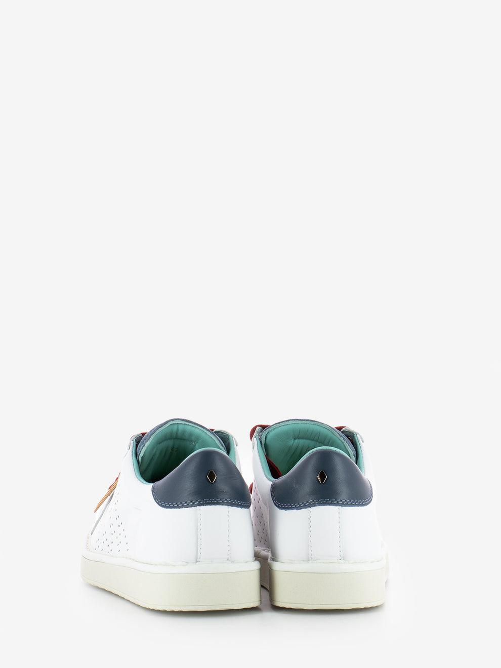 P01 Lace Up leather suede white / basic blue / red
