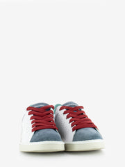 PANCHIC - P01 Lace Up leather suede white / basic blue / red