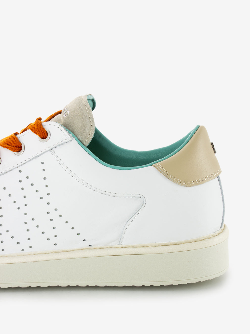 P01 Lace Up leather suede white fog / burnt orange