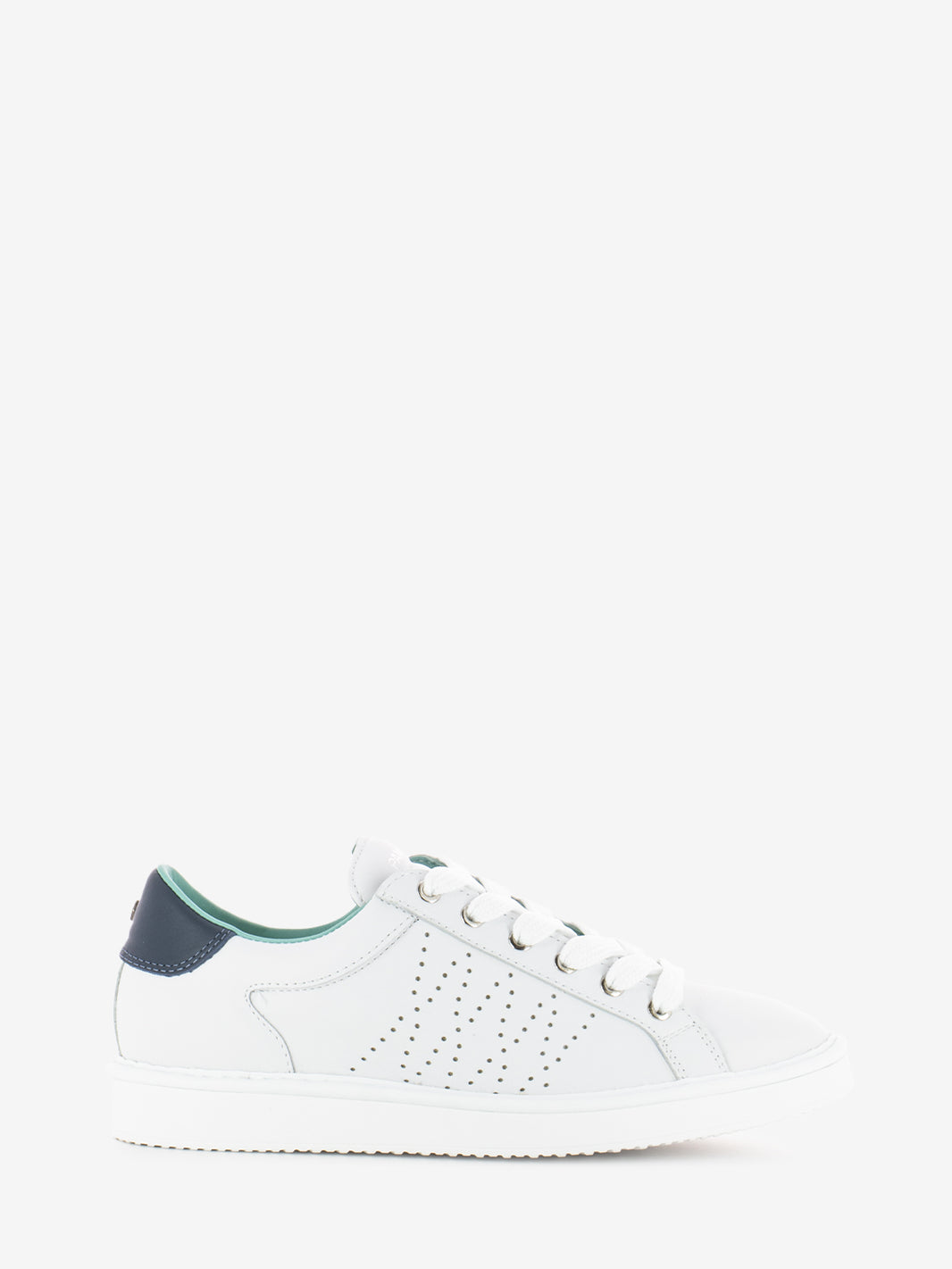 P01 Lace Up Leather white / cosmic blue