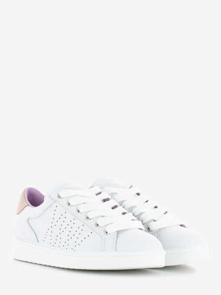 P01 Lace-Up leather white / powder pink