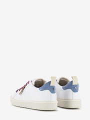 PANCHIC - P01 Lace-Up Microfibre Suede white / nebula blue / brown rose