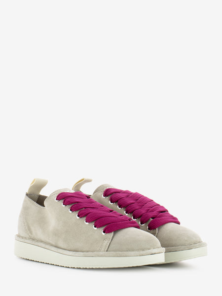 P01 Lace-Up Suede Fog / Fuxia