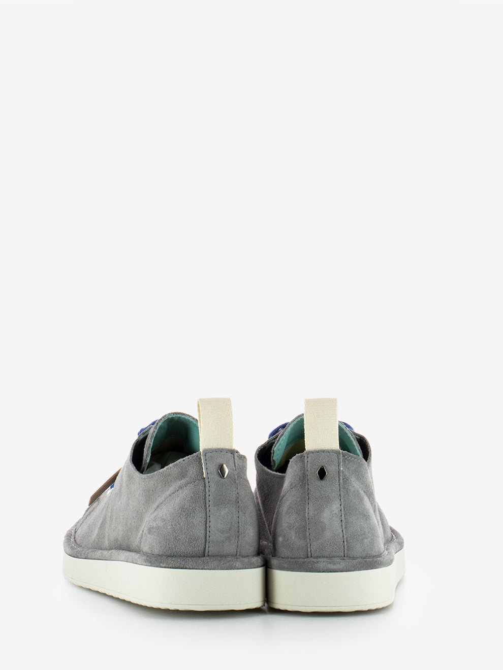 P01 Lace Up suede vibrant grey / true blue