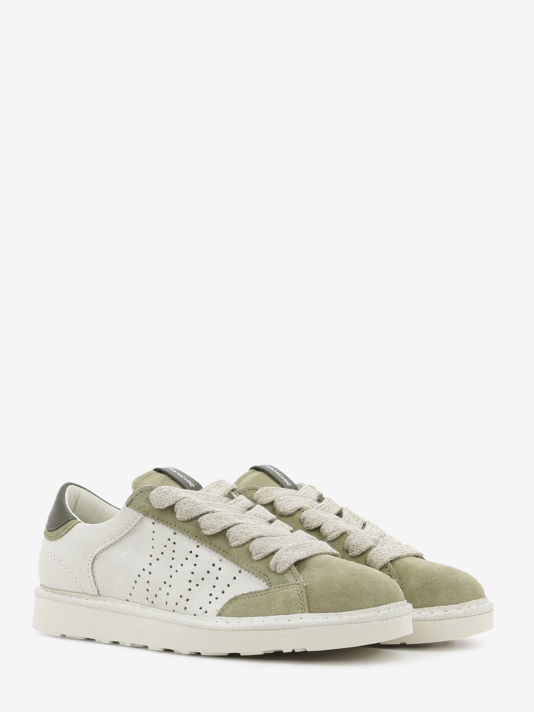 Sneakers cracked suede ivory / olive