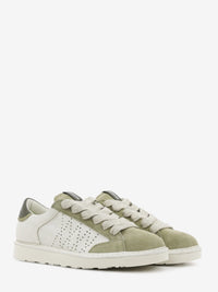 Sneakers cracked suede ivory / olive