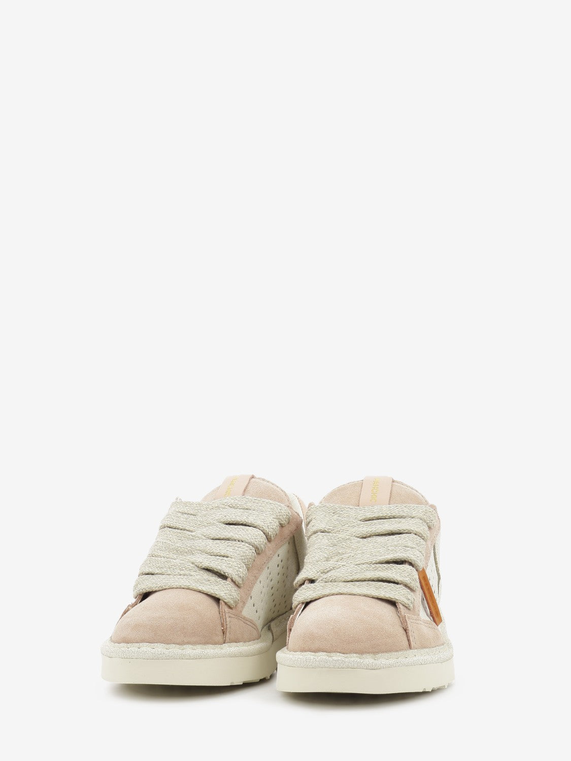 Sneakers P001 cracked suede ivory / nude