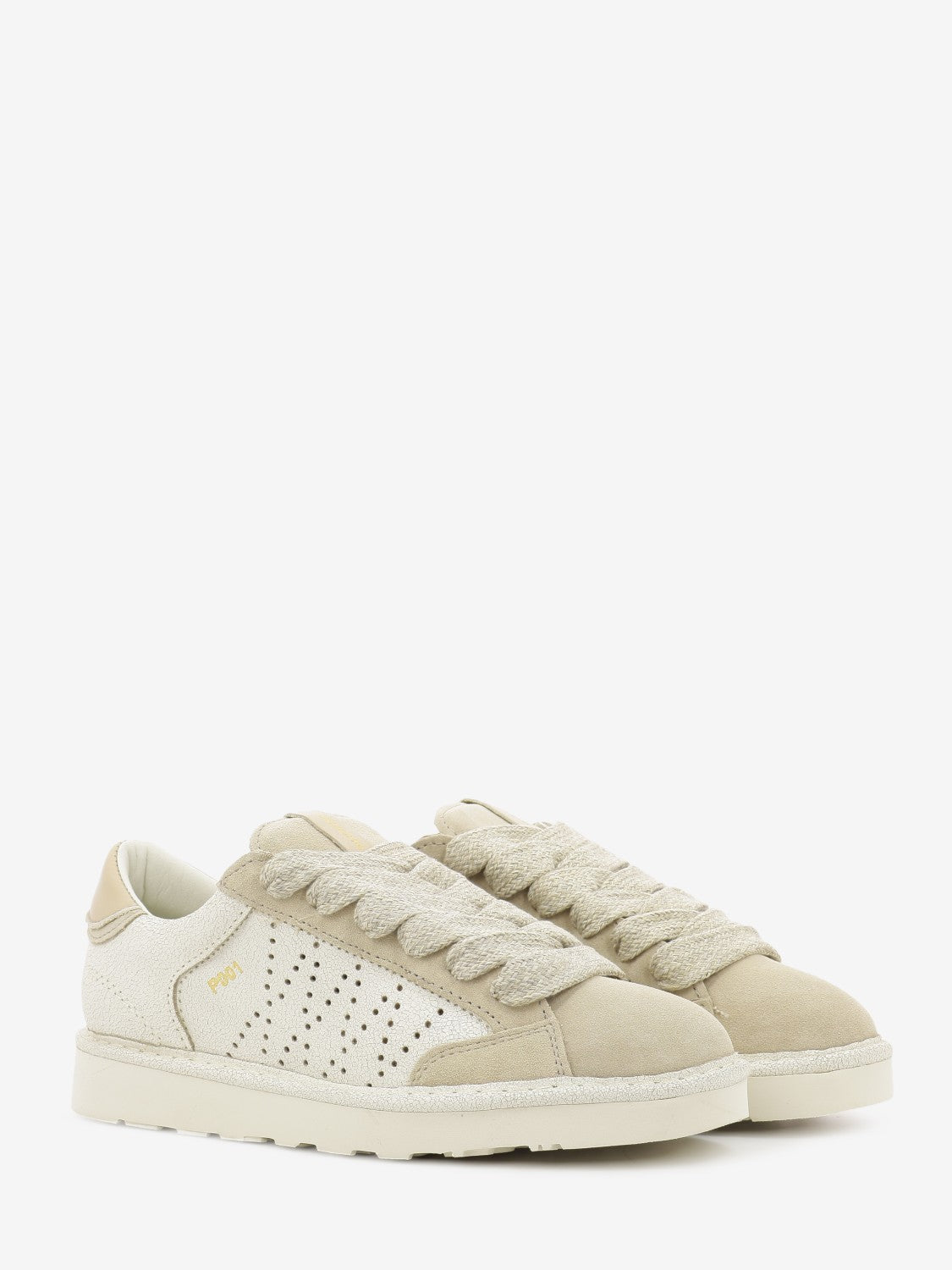 Sneakers P001 cracked suede ivory / sand