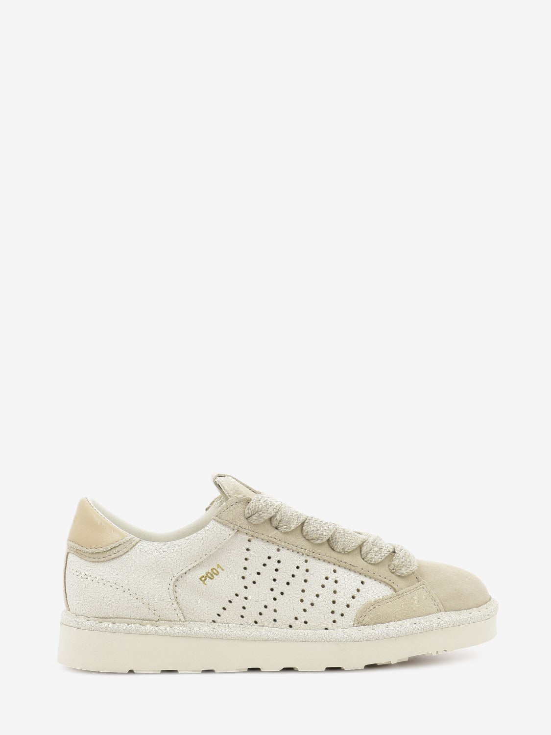 Sneakers P001 cracked suede ivory / sand