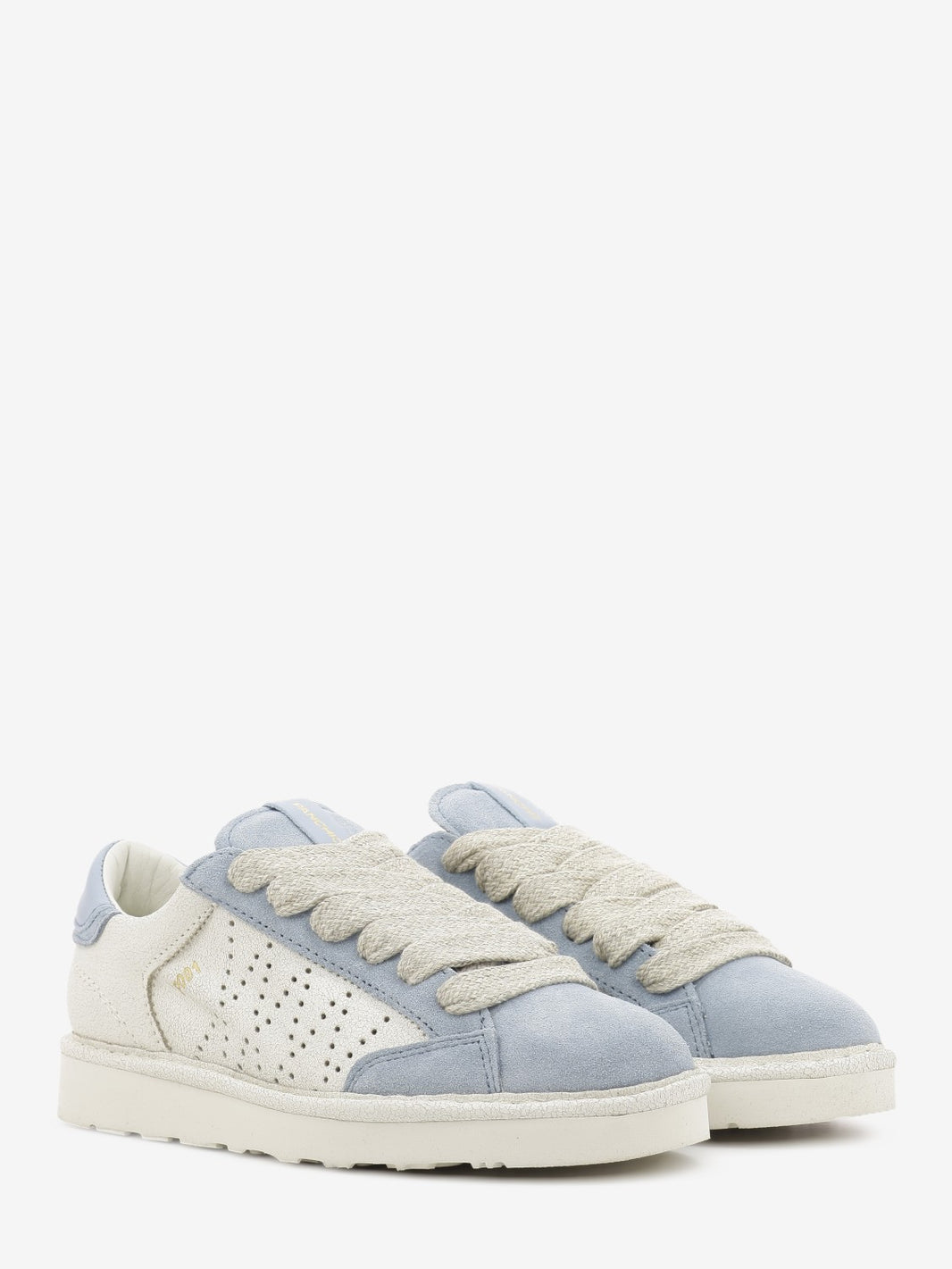 Sneakers P001 cracked suede ivory / stone blue