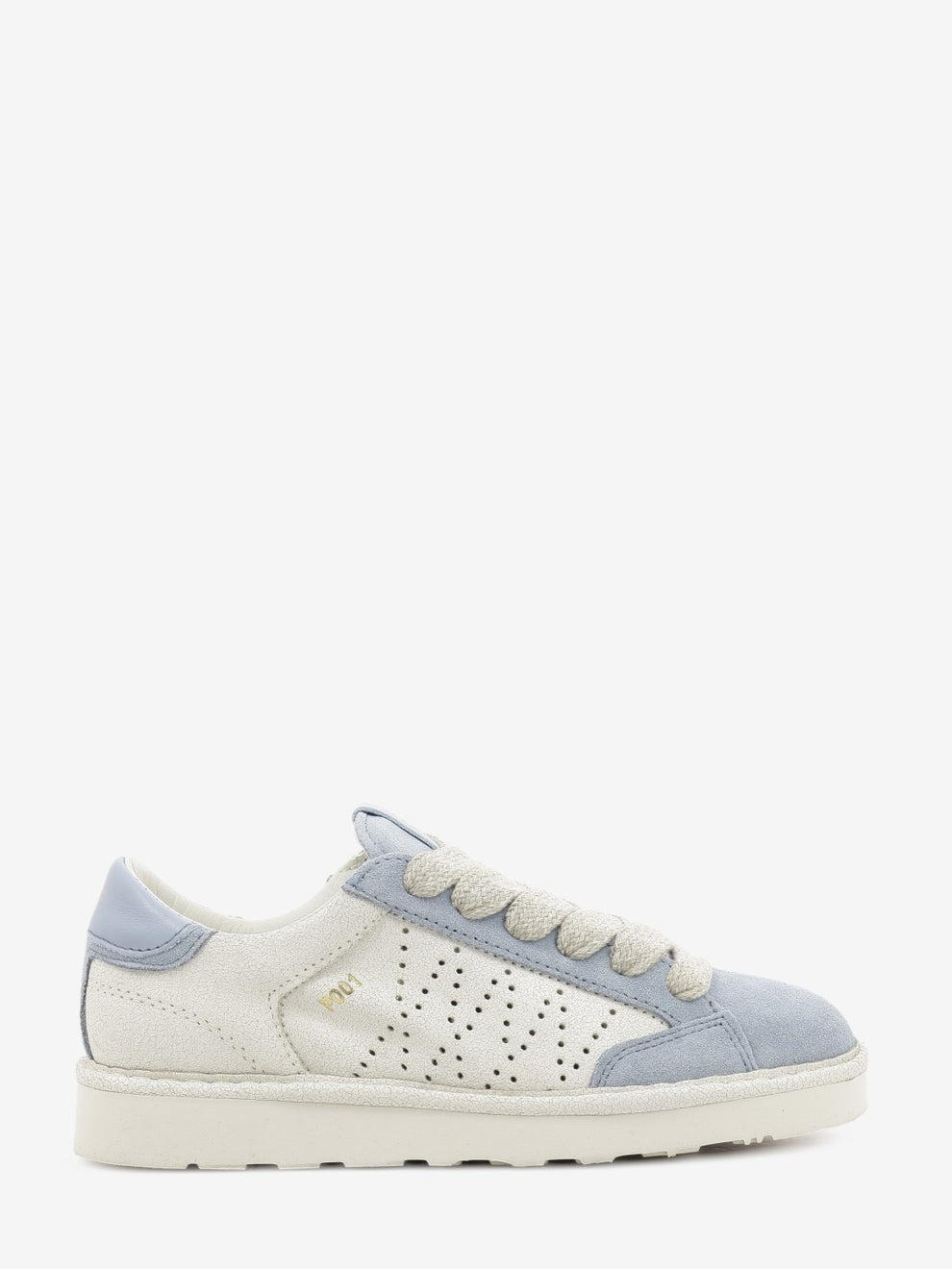 Sneakers P001 cracked suede ivory / stone blue