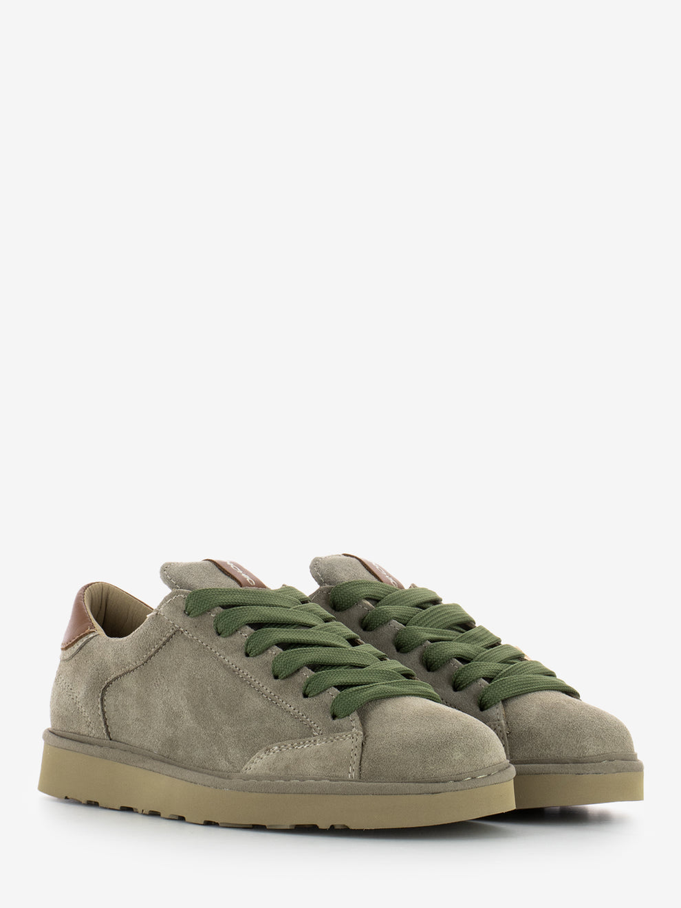 SUEDE LEATHER SNEAKERS WALNUT-MILITARY OLIVE P001M022-01742182_WAL/MIL