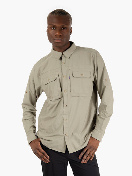 Camicia LS guided sun river rock green