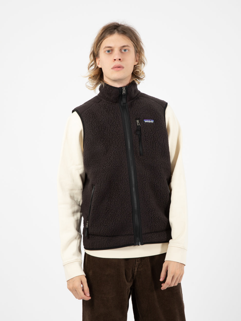 Patagonia Pile Fleece Black Patagonia Vest Men's Retro Pile Fleece