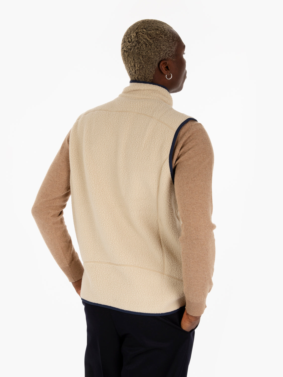Men's Retro Pile Fleece Vest el cap khaki