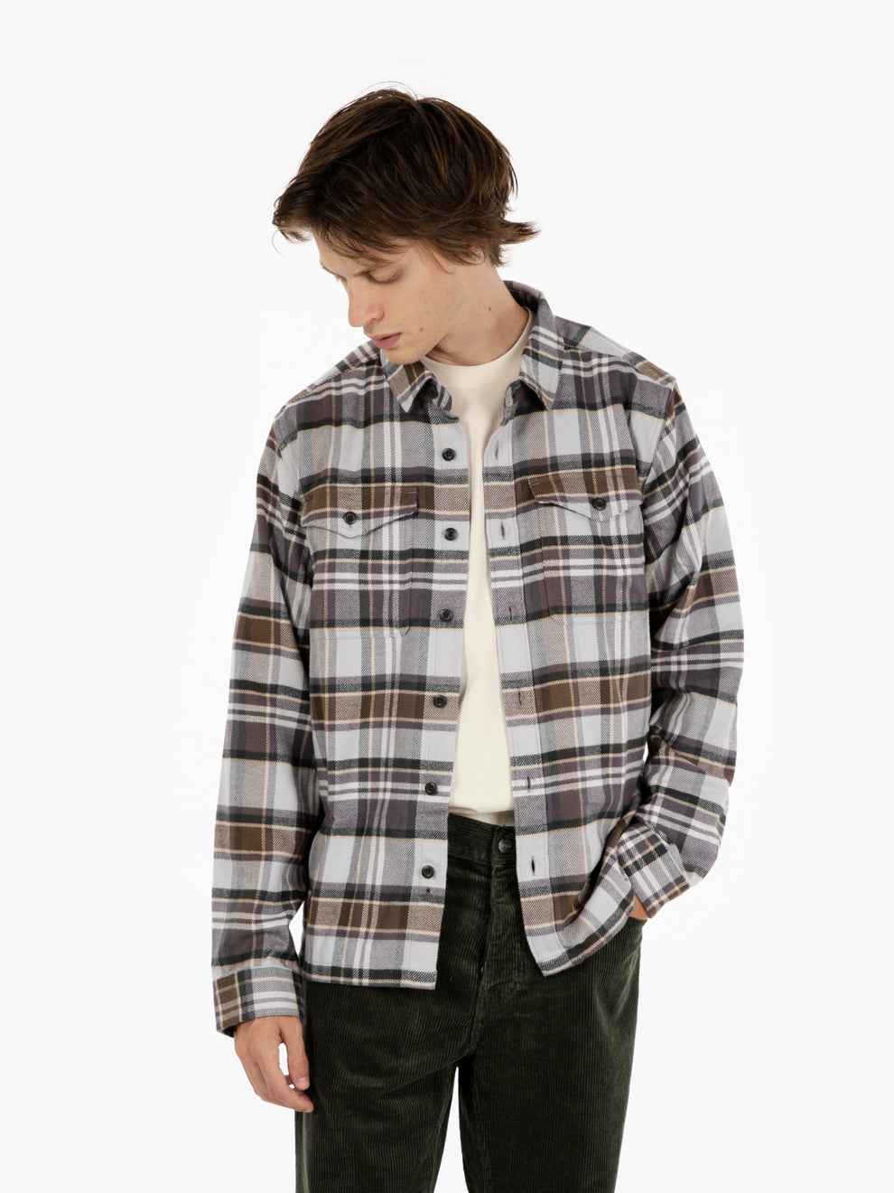 M'S FJORD FLANNEL SHIRT BLIZZARD SALT GRAY 42401_BZGY