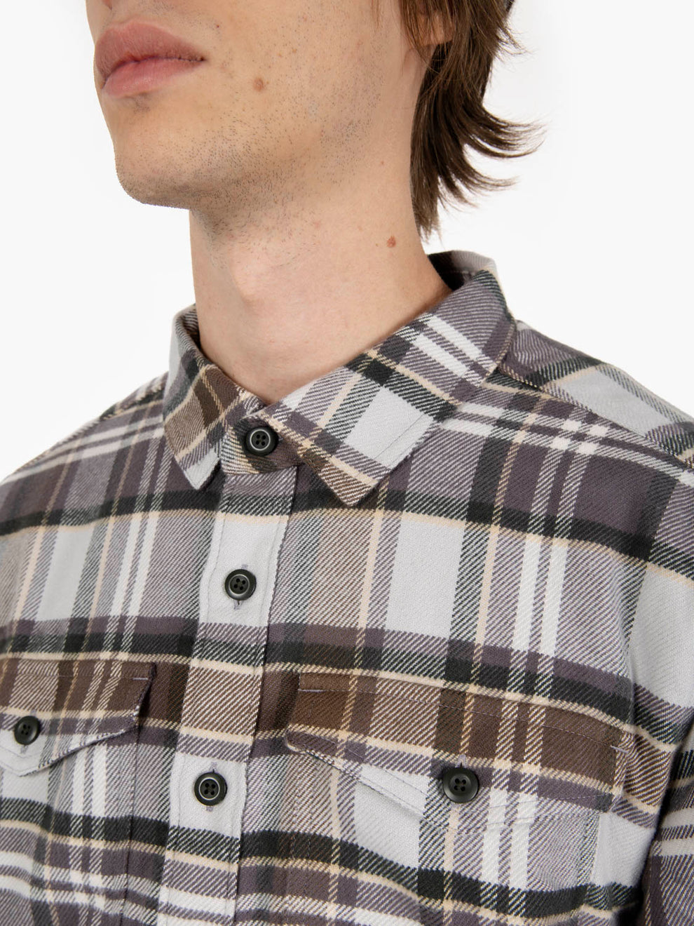 M'S FJORD FLANNEL SHIRT BLIZZARD SALT GRAY 42401_BZGY