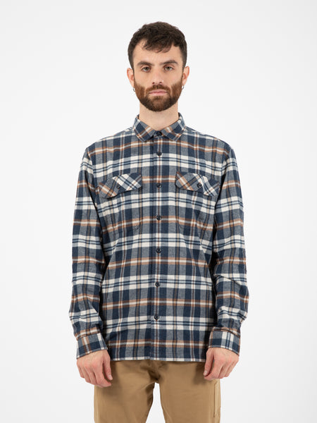 M's L/S Organic Cotton Mw Fjord Flannel Shirt Finn Blu