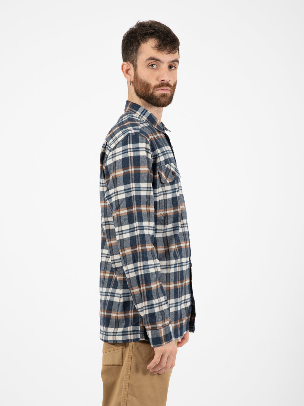 M's L/S Organic Cotton Mw Fjord Flannel Shirt Finn Blu
