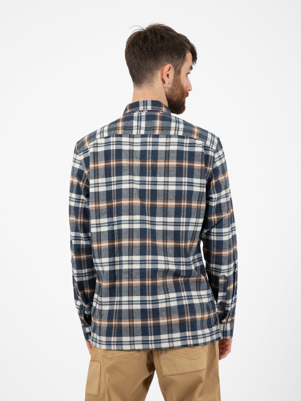 M's L/S Organic Cotton Mw Fjord Flannel Shirt Finn Blu