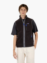M'S Retro pile vest black w / forge grey