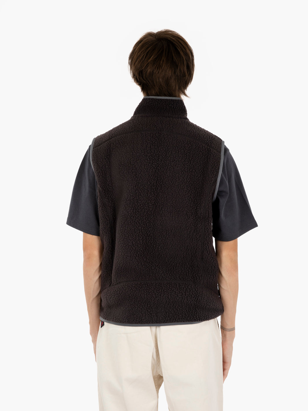 M'S Retro fleece vest black w / forge grey