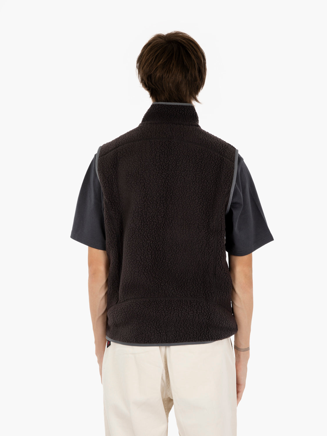 M'S Retro pile vest black w / forge grey