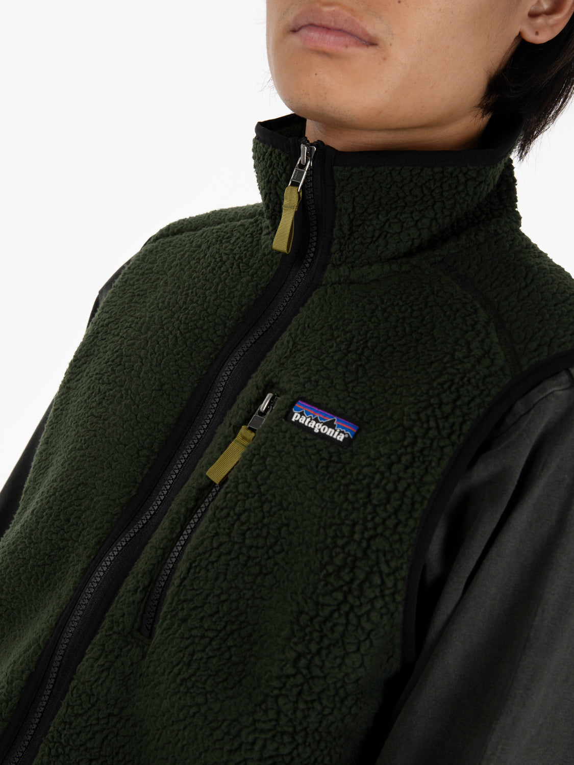 M'S Retro pile vest old growth green
