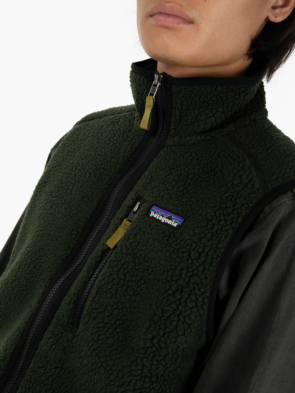 M'S Retro pile vest old growth green