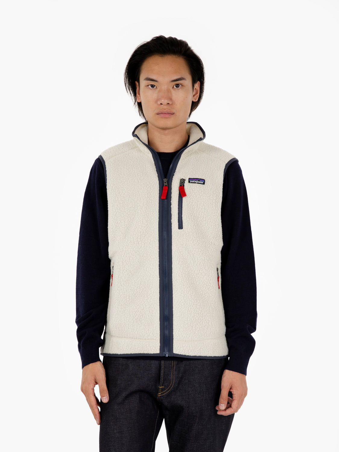 M'S Retro pile vest pelican w / smolder blue