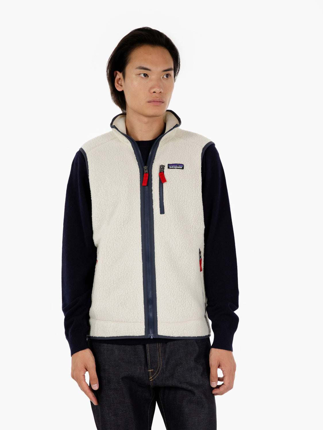 M'S Retro pile vest pelican w / smolder blue