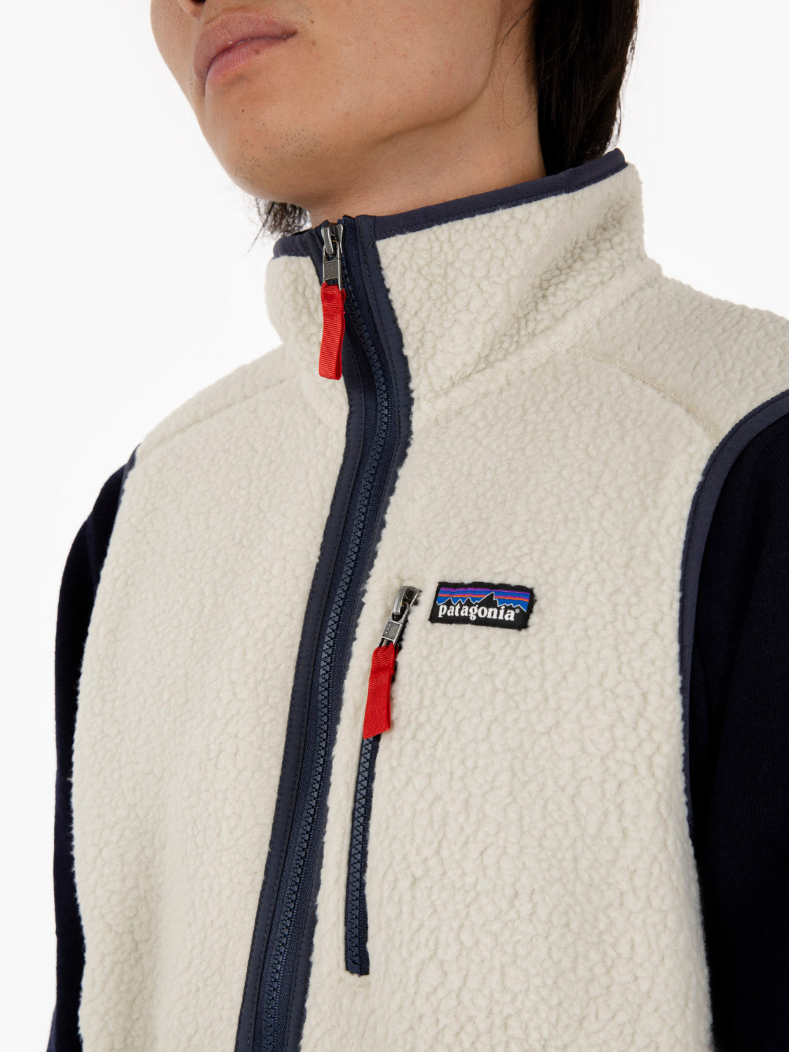 M'S Retro pile vest pelican w / smolder blue