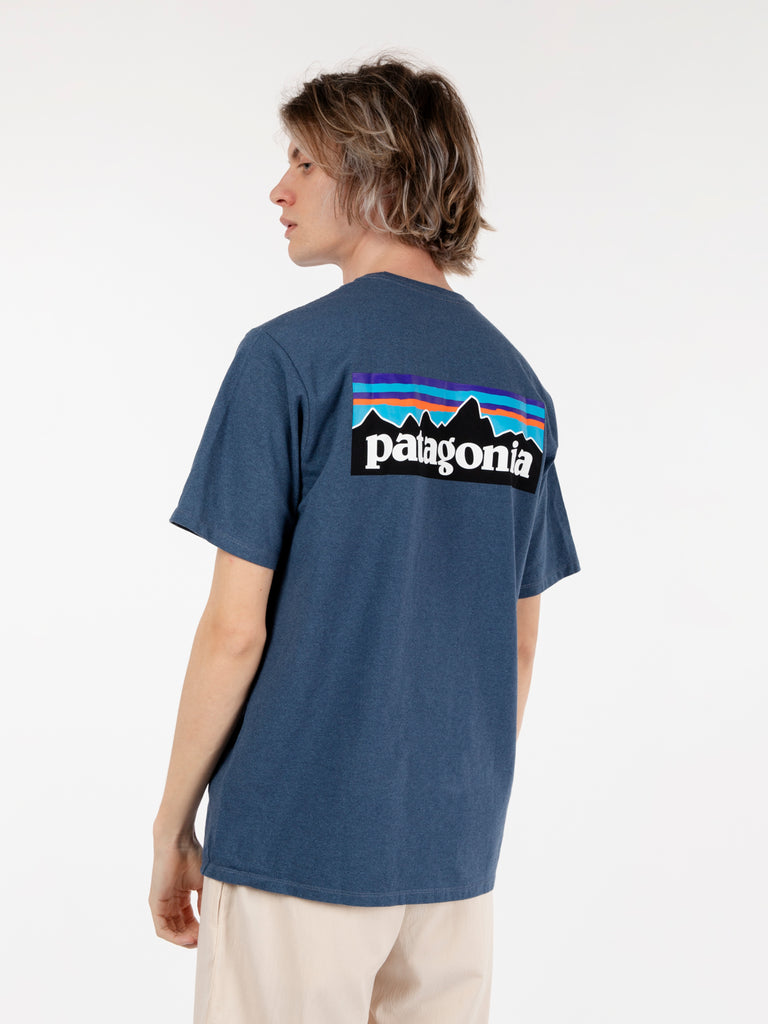 PATAGONIA - P-6 logo responsibili tee utility blue