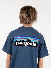 PATAGONIA - P-6 logo responsibili tee utility blue