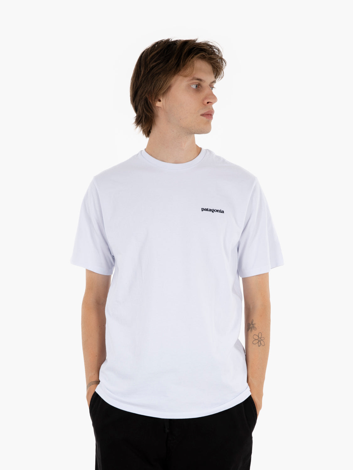 P-6 logo responsibili tee white