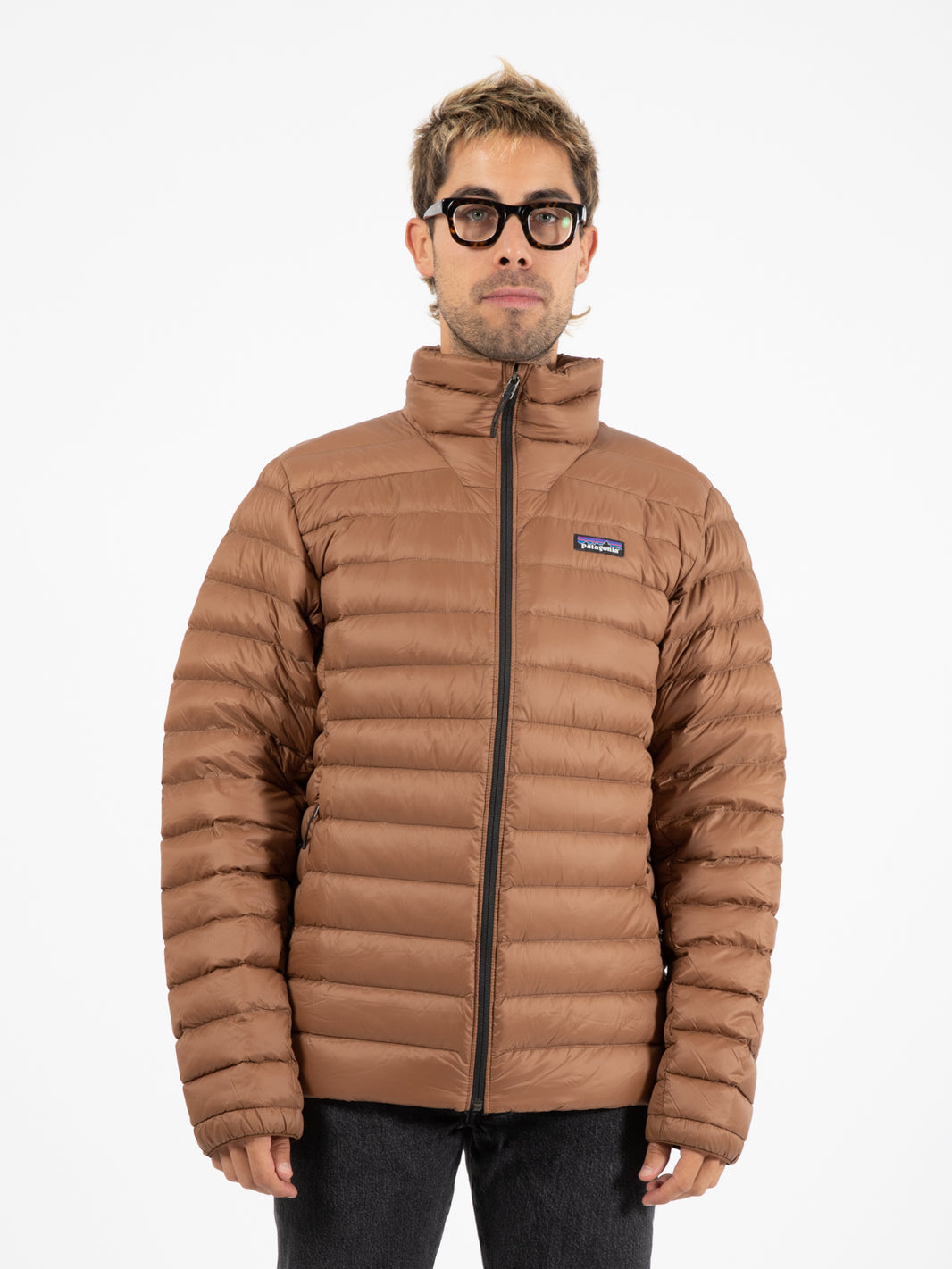 Men's Down Sweater moose brown lightweight down jacket
