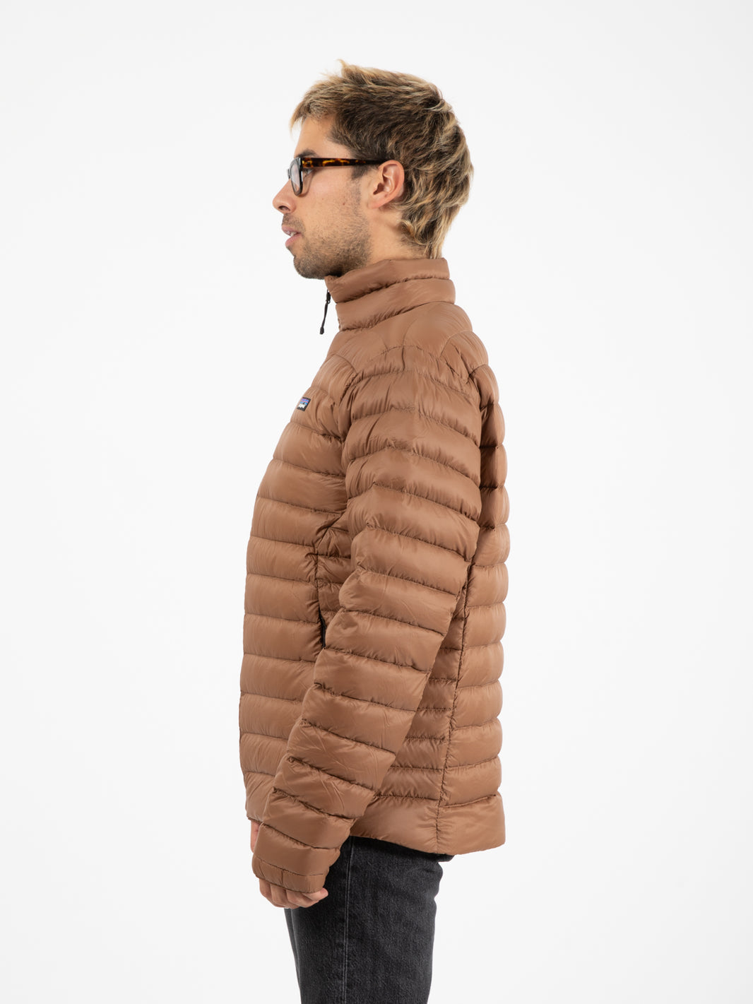 Men's Down Sweater moose brown lightweight down jacket