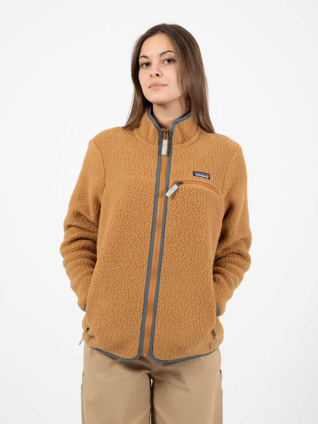 W'S Retro Pile Fleece jacket nest brown w /nouveau green
