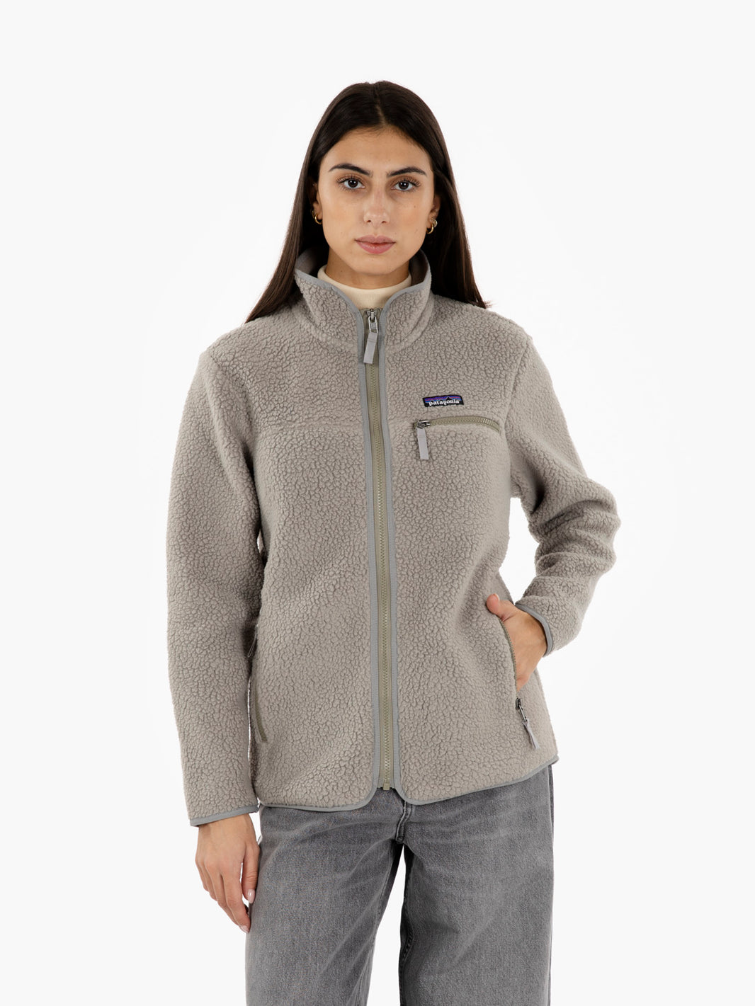 W'S RETRO FLEECE JKT RIVER ROCK GREEN 22795_RVGN