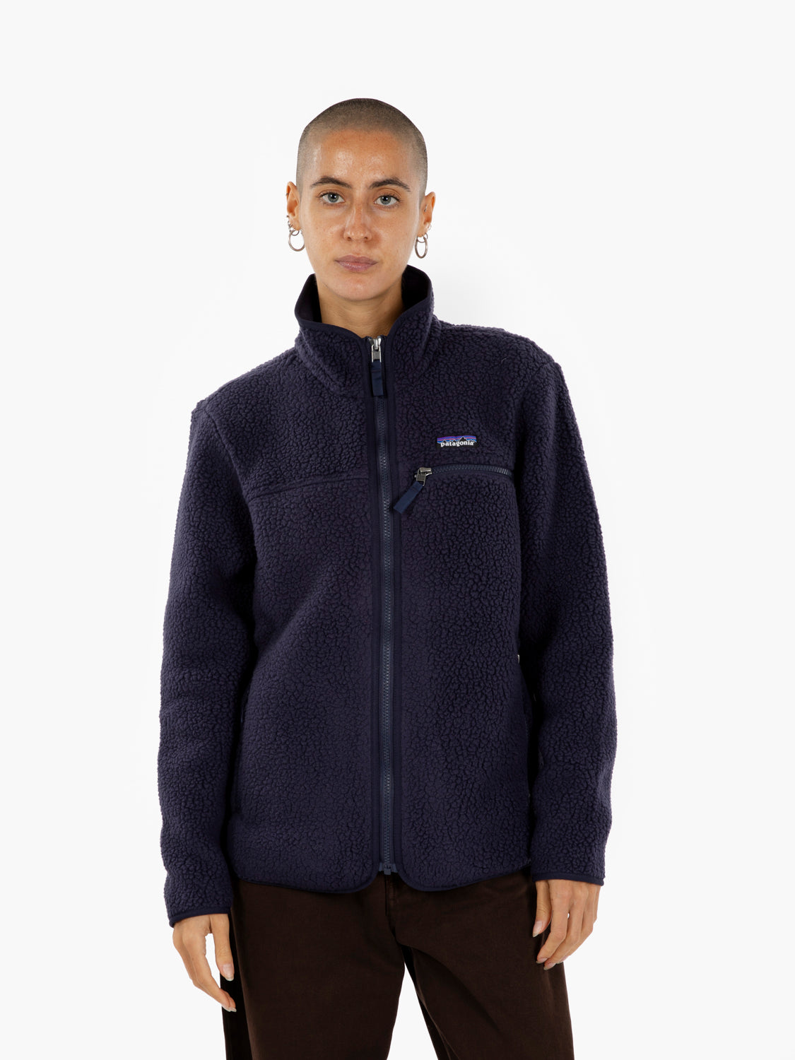 W'S Retro Pile Jaket sunken blue