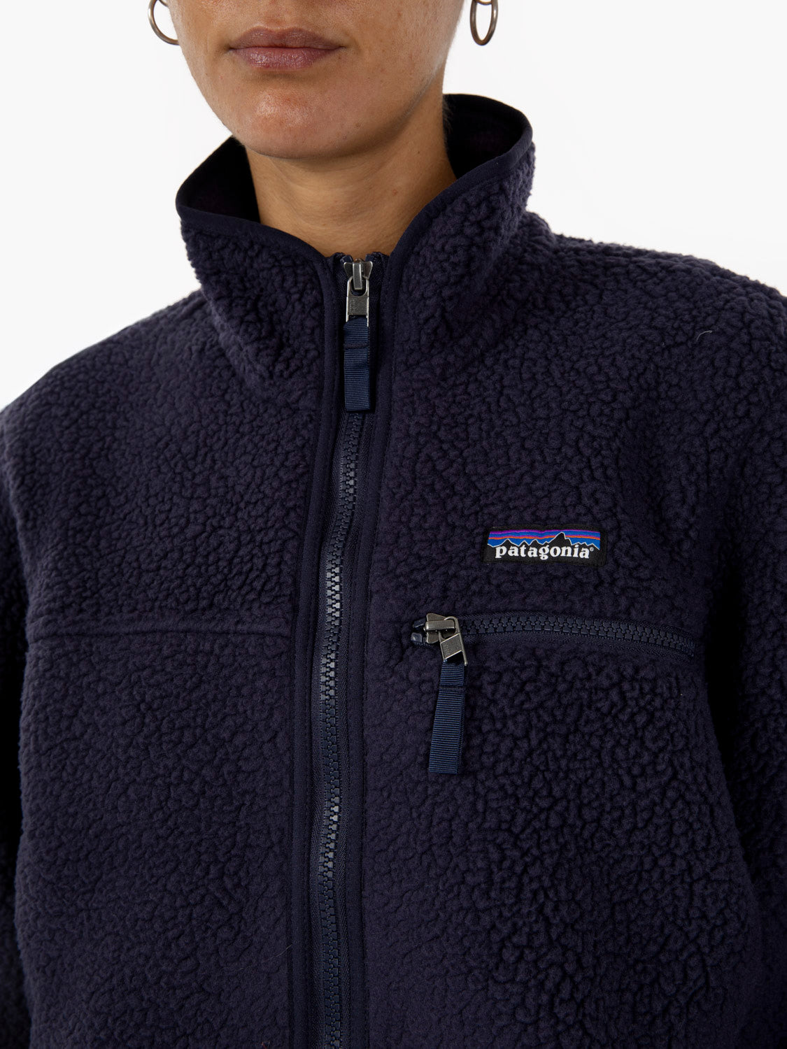 W'S Retro Pile Jaket sunken blue