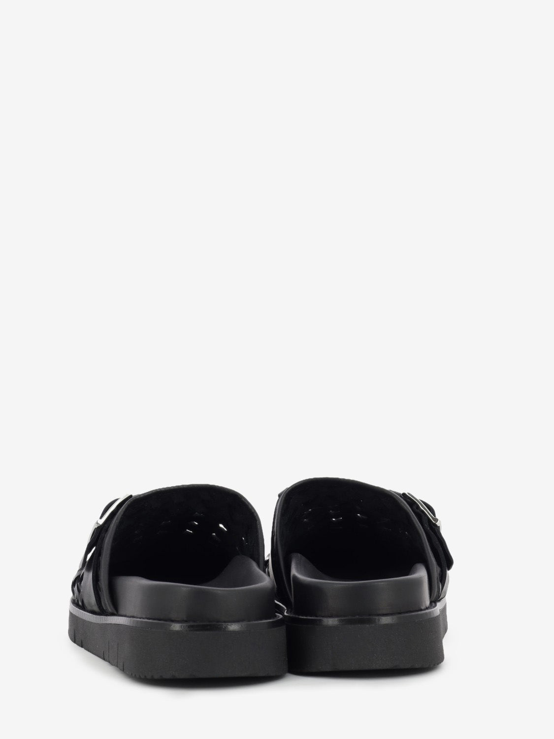Black woven leather slipper