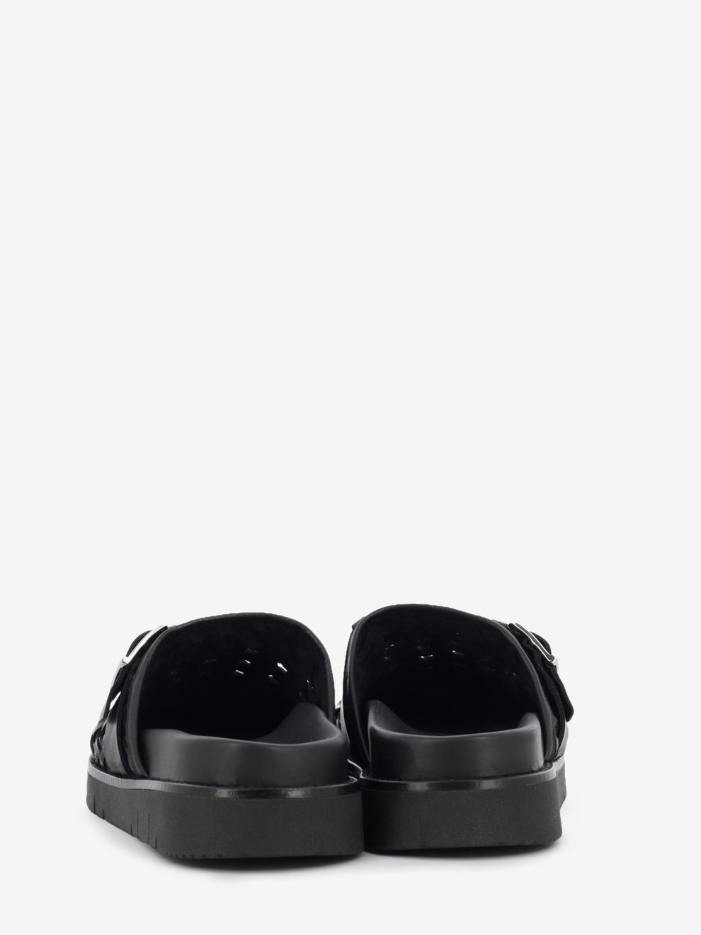 Black woven leather slipper