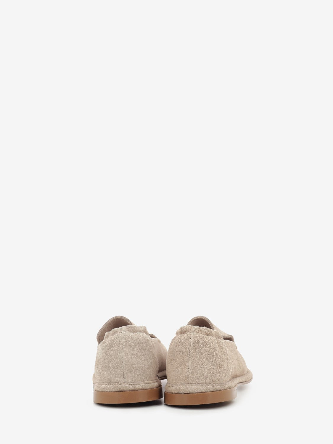 Pink suede loafers