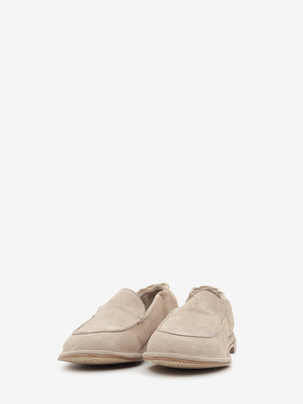 Pink suede loafers