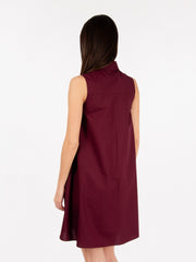 PATRIZIA PEPE - Abito chemisier in cotone dark plum